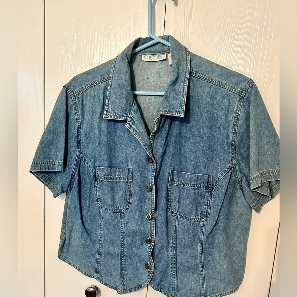 Cherokee Light Blue Cotton Denim Shirt